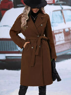 Double-breasted Lapel Collar Overcoat (20)
