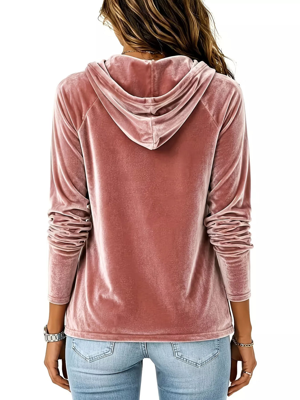 Full Size Velvet Drawstring Long Sleeve Hoodie Plus (6)