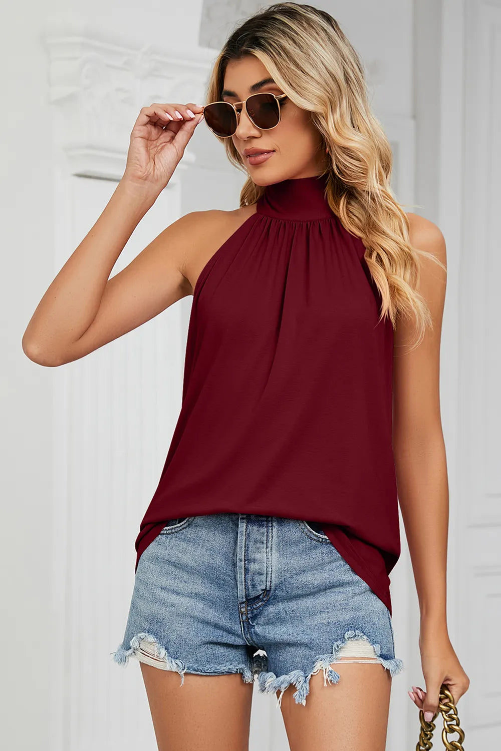 Tied Grecian Neck Tank (4)