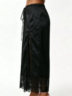 Lace Trim Wide-leg Cropped Pants (16)