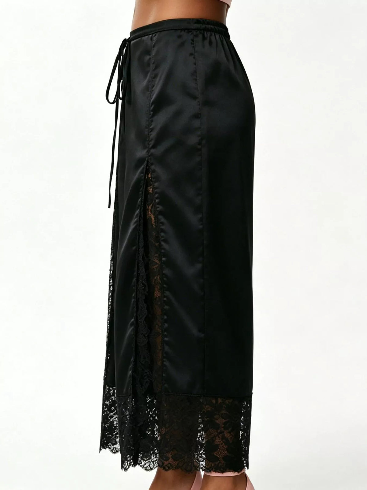 Lace Trim Wide-leg Cropped Pants (16)