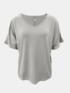 Full Size Scoop Neck Short Sleeve T-shirt (2)