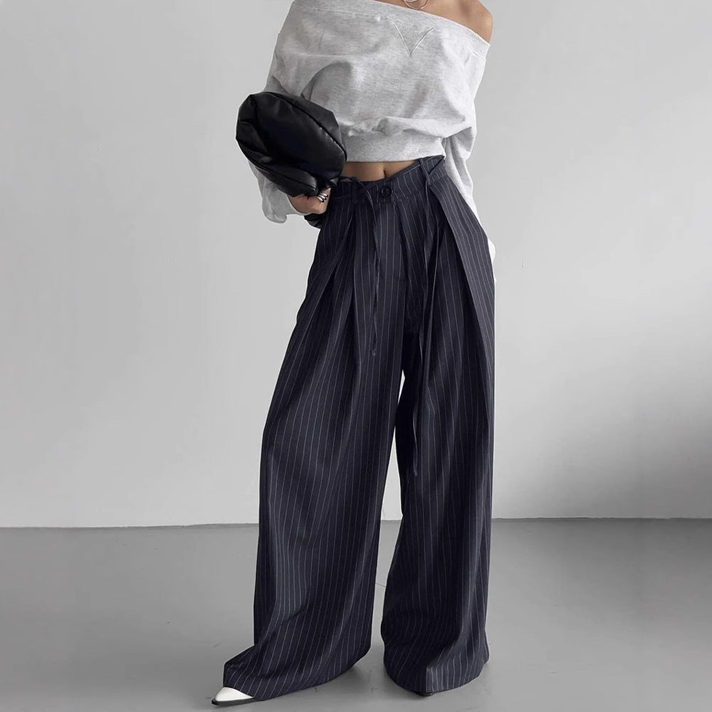 High Waist Striped Baggy Pants photo 3