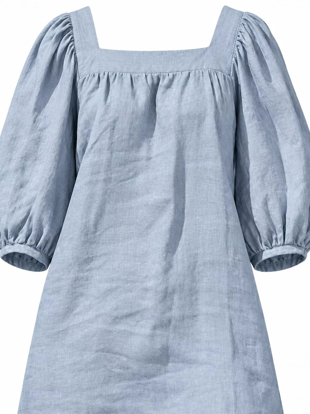 Square Neck Puff Sleeve Mini Dress (38)