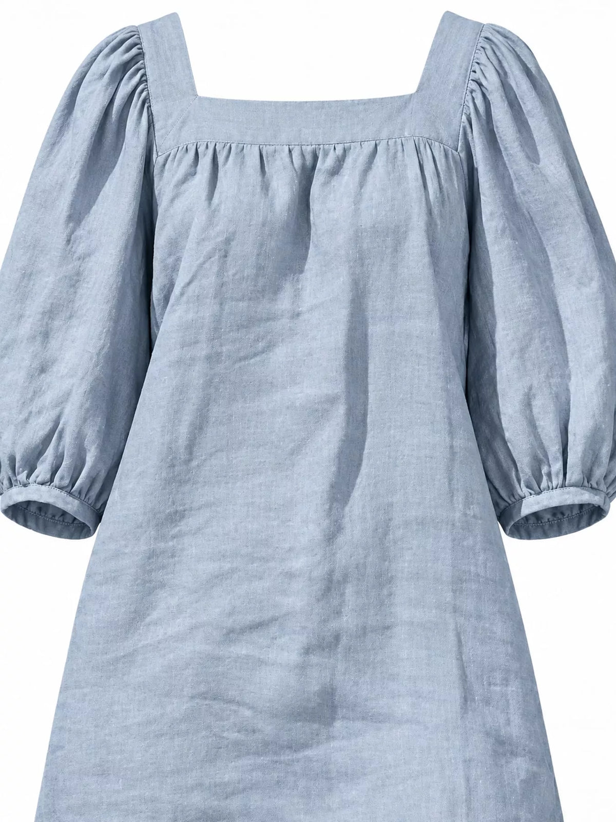 Square Neck Puff Sleeve Mini Dress (38)