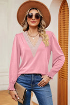 V-neck Long Sleeve T-shirt (15)