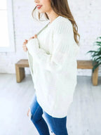 Cable-knit Open Front Long Sleeve Cardigan (12)