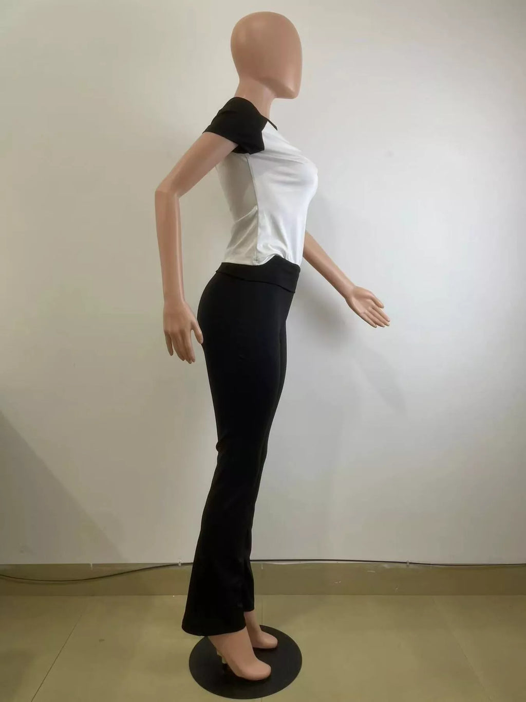 Contrast Short Sleeve Tee Pants Set (9)