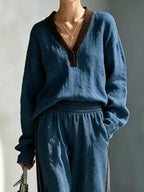 Long Sleeve Top Side-striped Joggers Set (11)