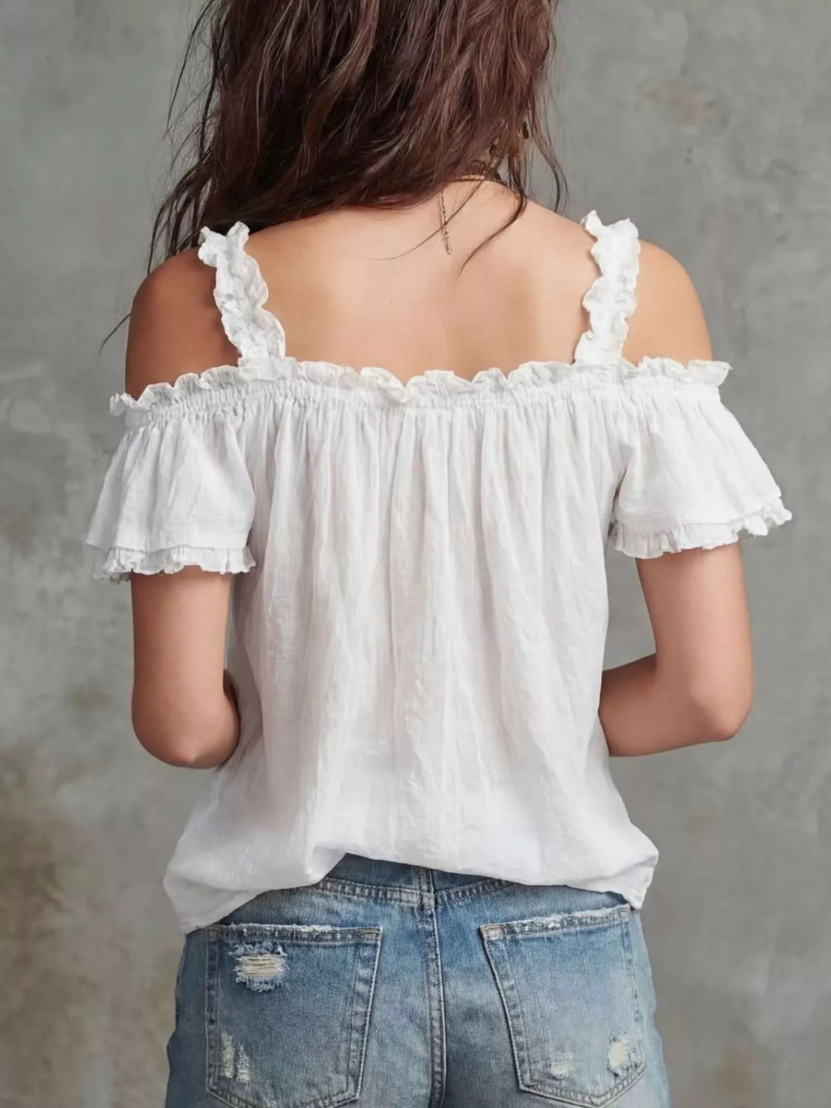 Frill Cold Shoulder Blouse (2)