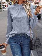 Eyelet Long Sleeve Blouse (4)