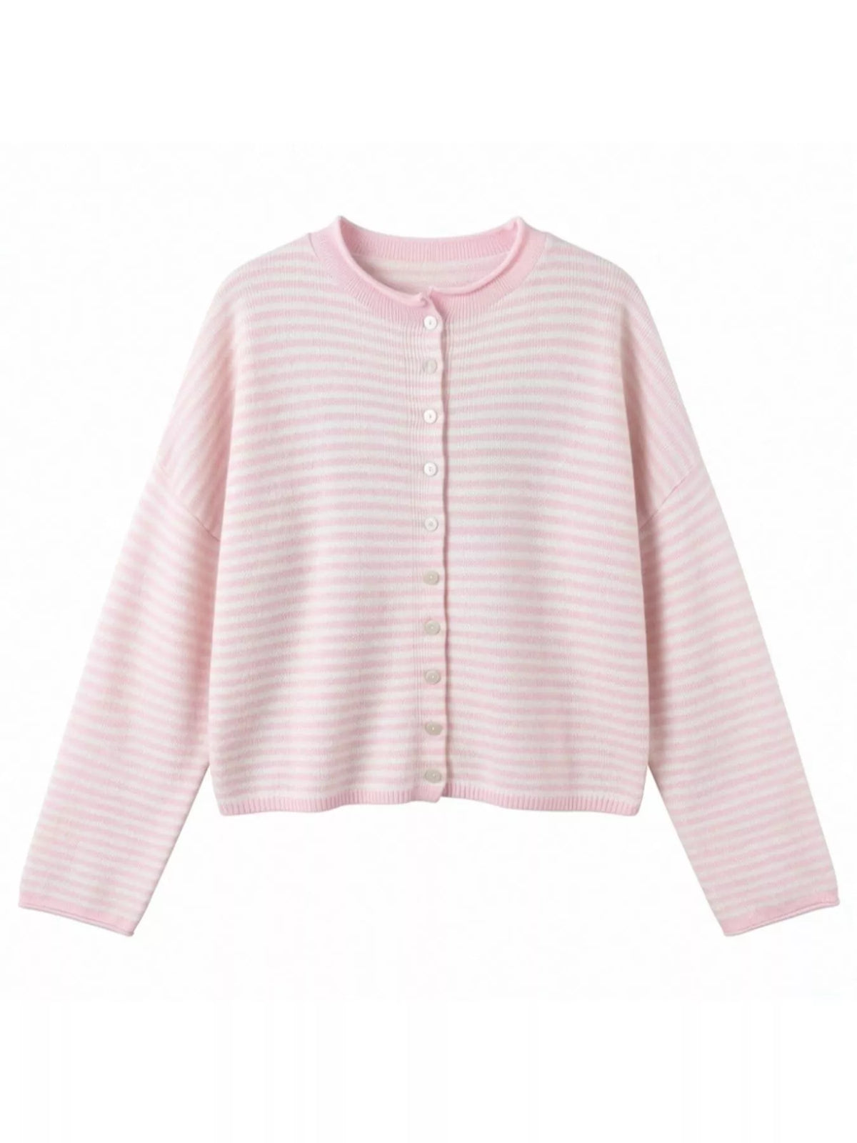 Button-down Striped Knit Cardigan (18)