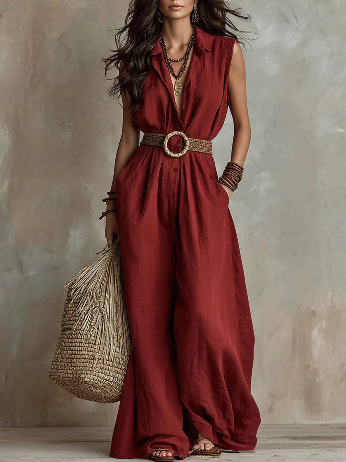 Full Size Sleeveless Wide Leg Jumpsuit Plus (5)