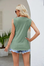 Contrast Eyelet V-neck Tank (15)