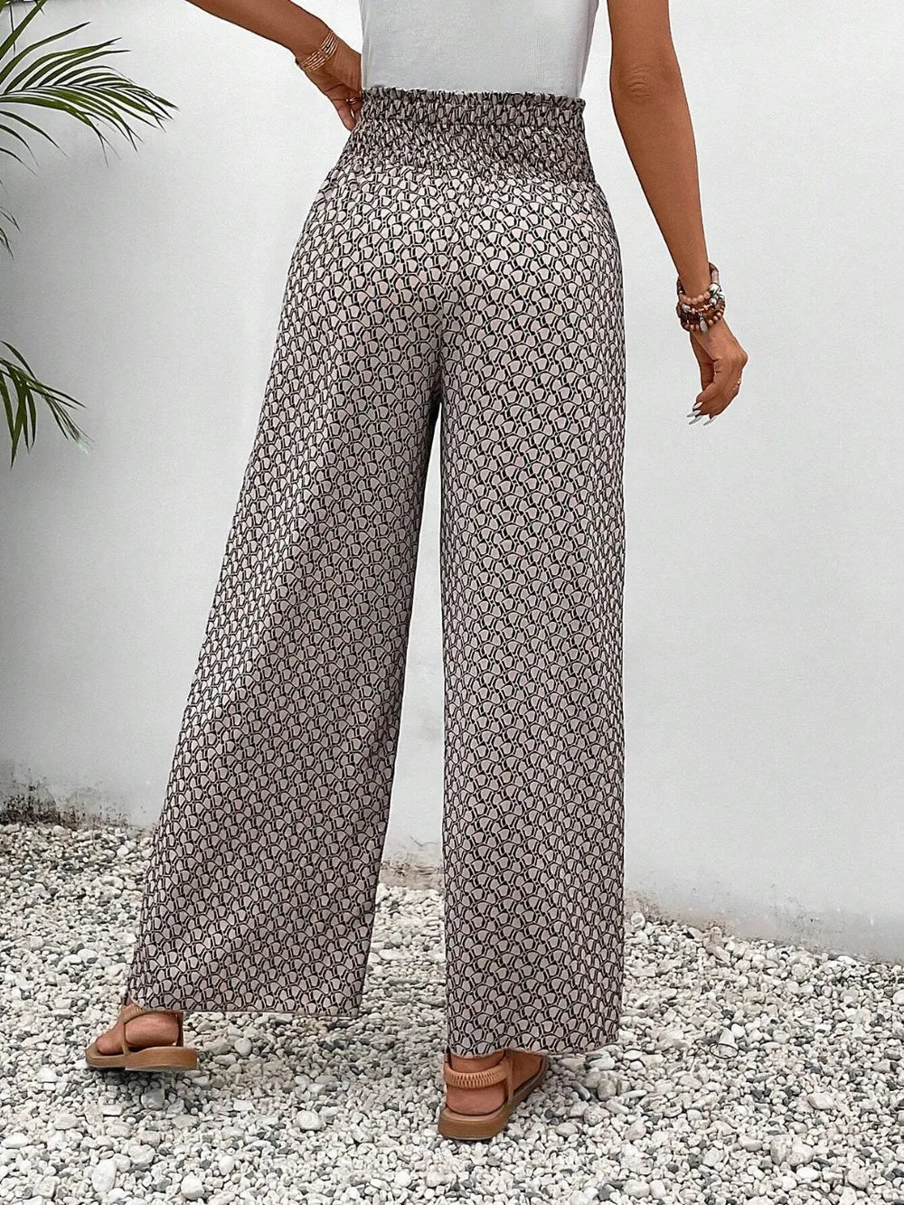 Tied Printed Wide Leg Pants (17)