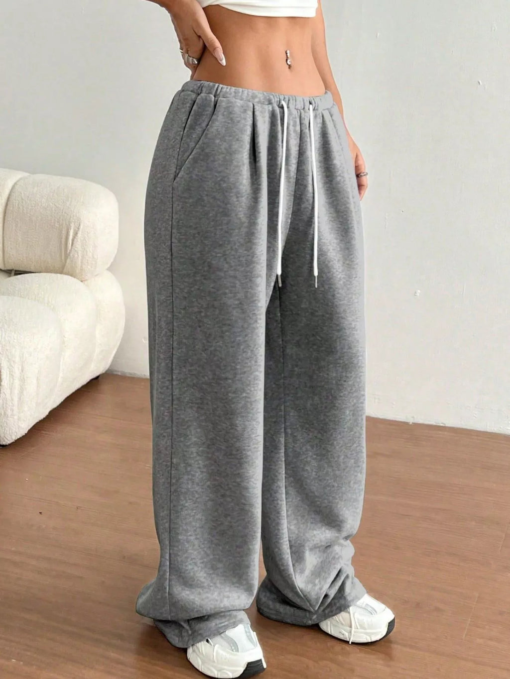 Casual Drawstring High Waist Wide Leg Sweatpants (11)