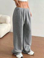 Casual Drawstring High Waist Wide Leg Sweatpants (11)