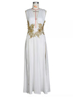 Deep V-neck High Slit Maxi Dress (15)