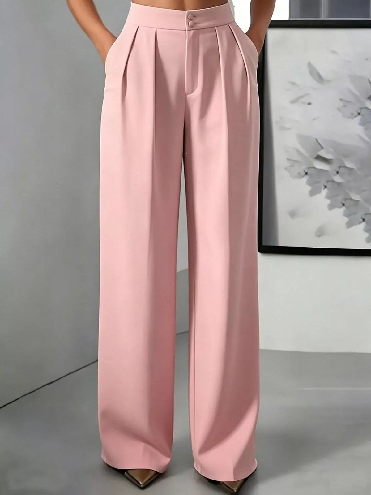 High-waisted Pleated Wide-leg Pants (19)