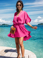 Surplice Half Sleeve Mini Dress (15)