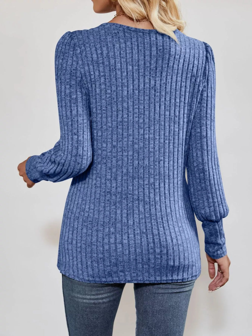 Ribbed Knit Slit Long Sleeve T-shirt (12)