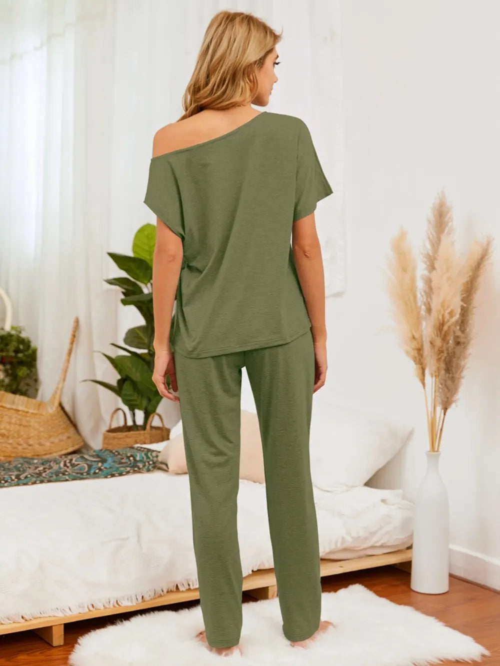 Boat Neck Top Pants Lounge Set (12)