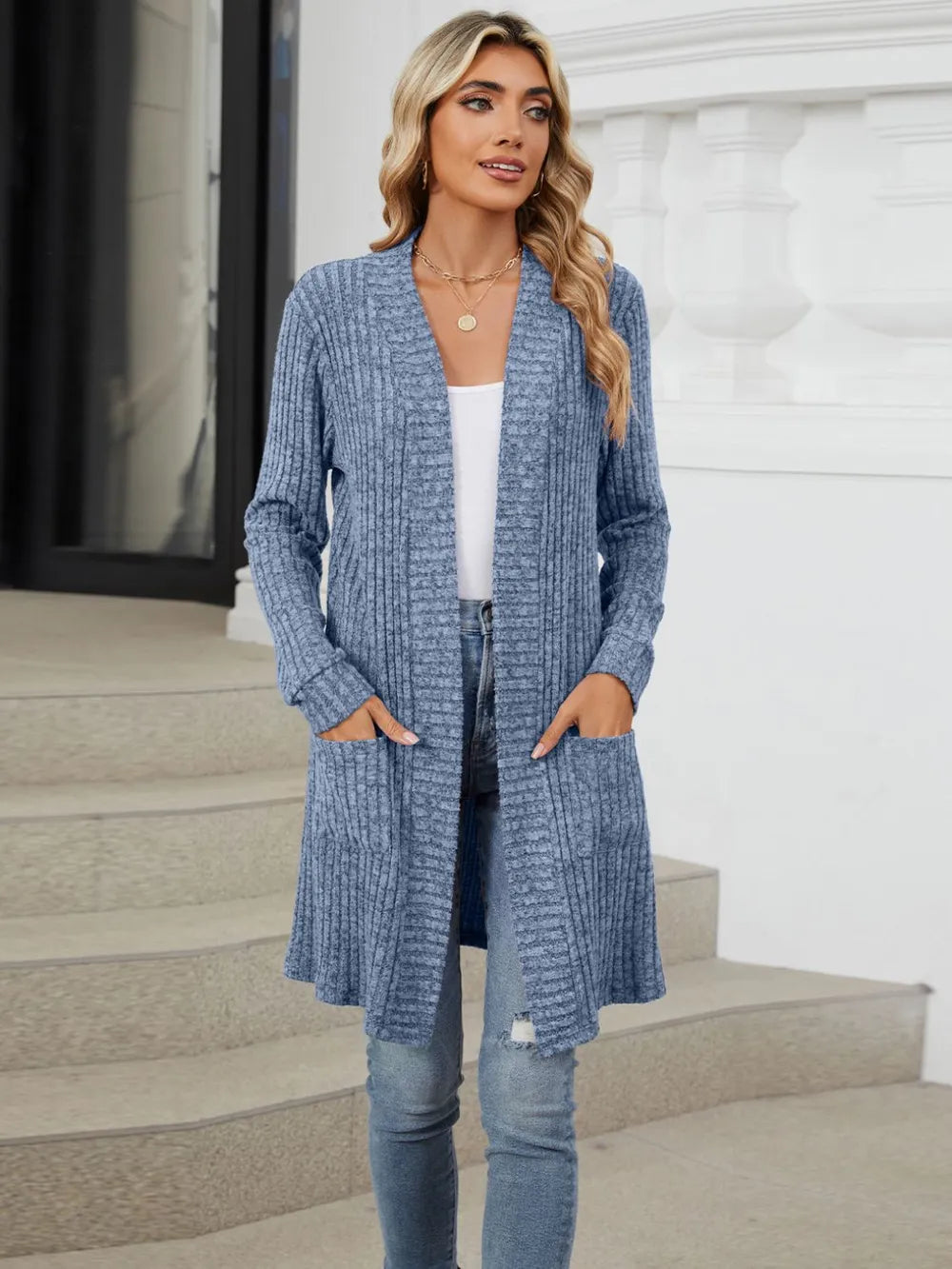Open Front Long Sleeve Cardigan (8)
