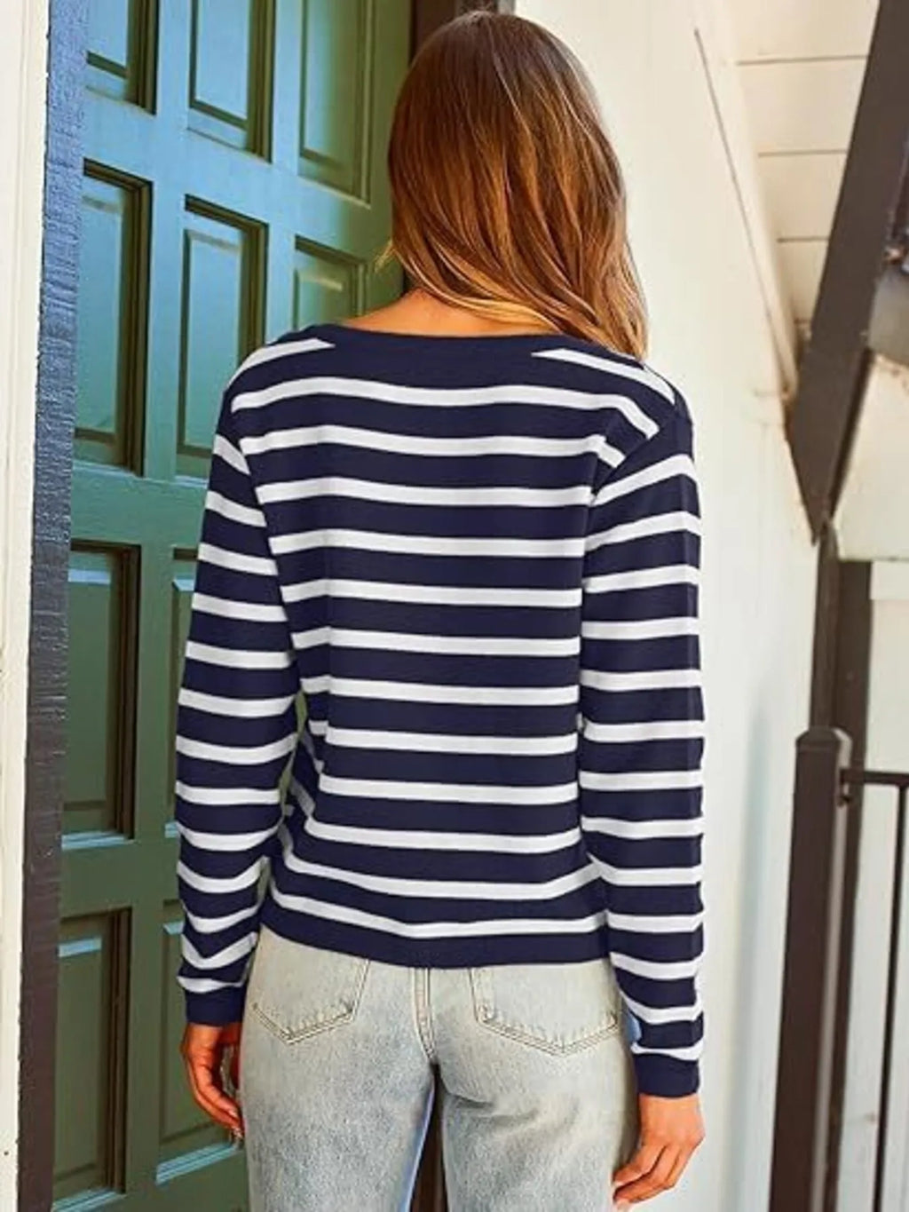 Striped Button-up Cardigan (17)
