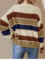 Block Striped Crew Neck Sweater (3)