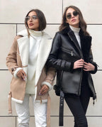 Suede Zipper Solid Color Coat photo 1