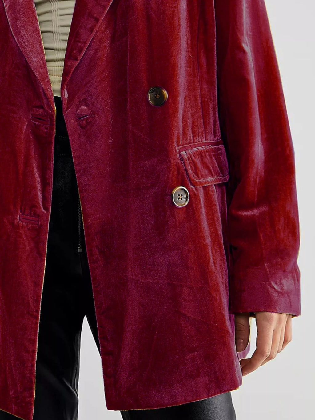 Lapel Collar Button Up Blazer (13)