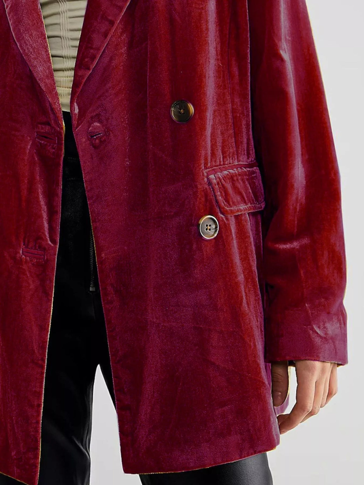 Lapel Collar Button Up Blazer (13)