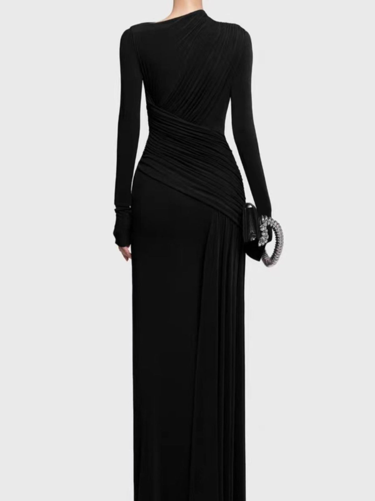 Ruched Long Sleeve Maxi Dress (5)