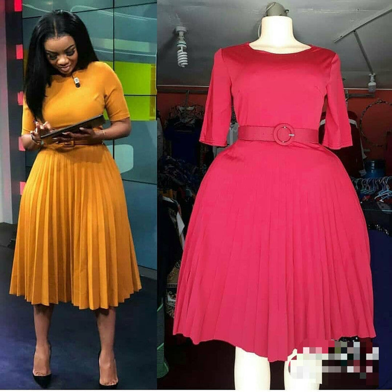 High Waist Pleated Dress photo 1
