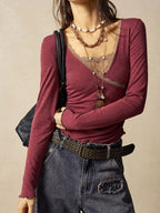Lace Detail Long Sleeve T-shirt (11)