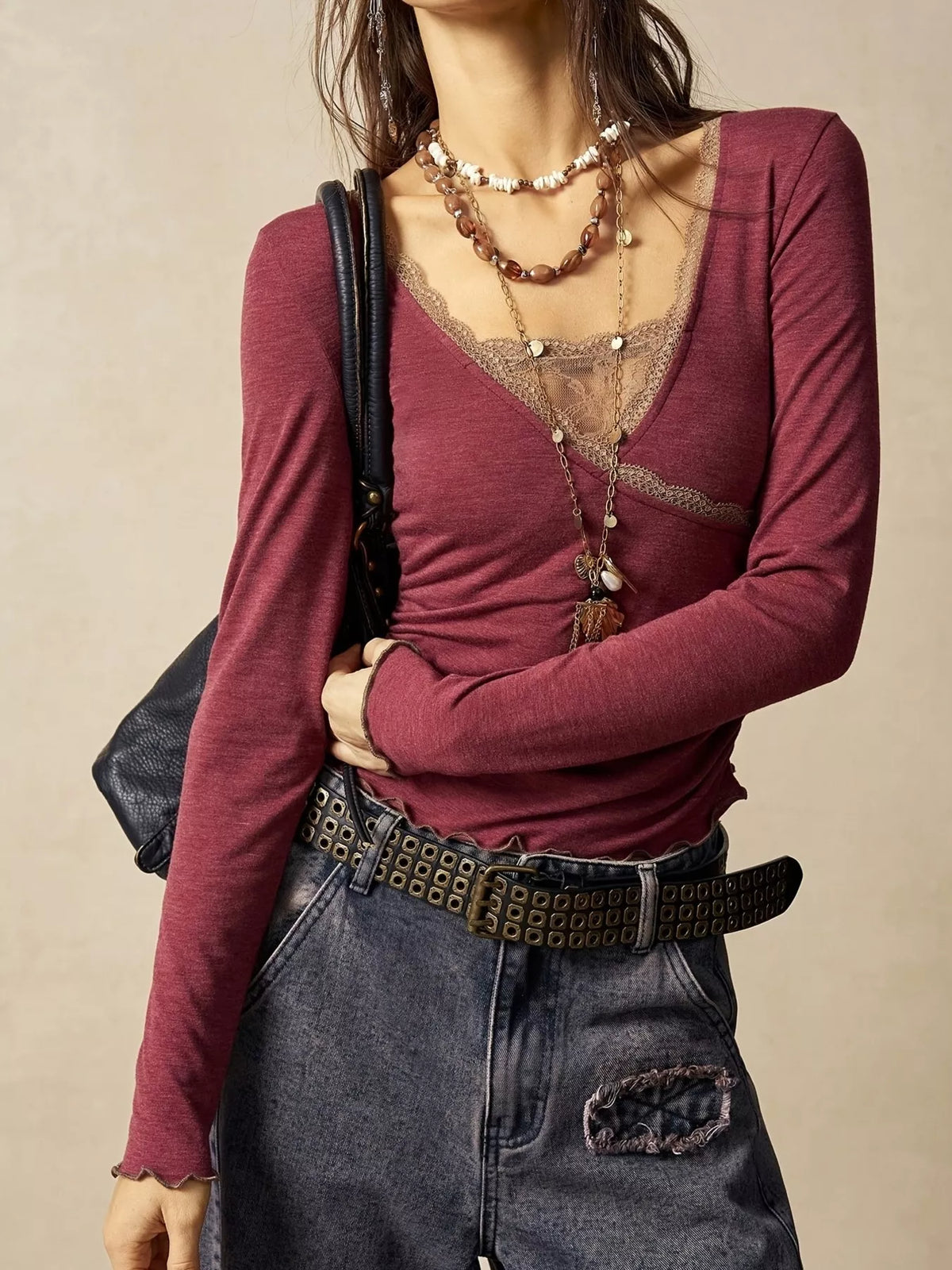 Lace Detail Long Sleeve T-shirt (11)