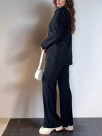 Ribbed Knit Top Pants Set (13)