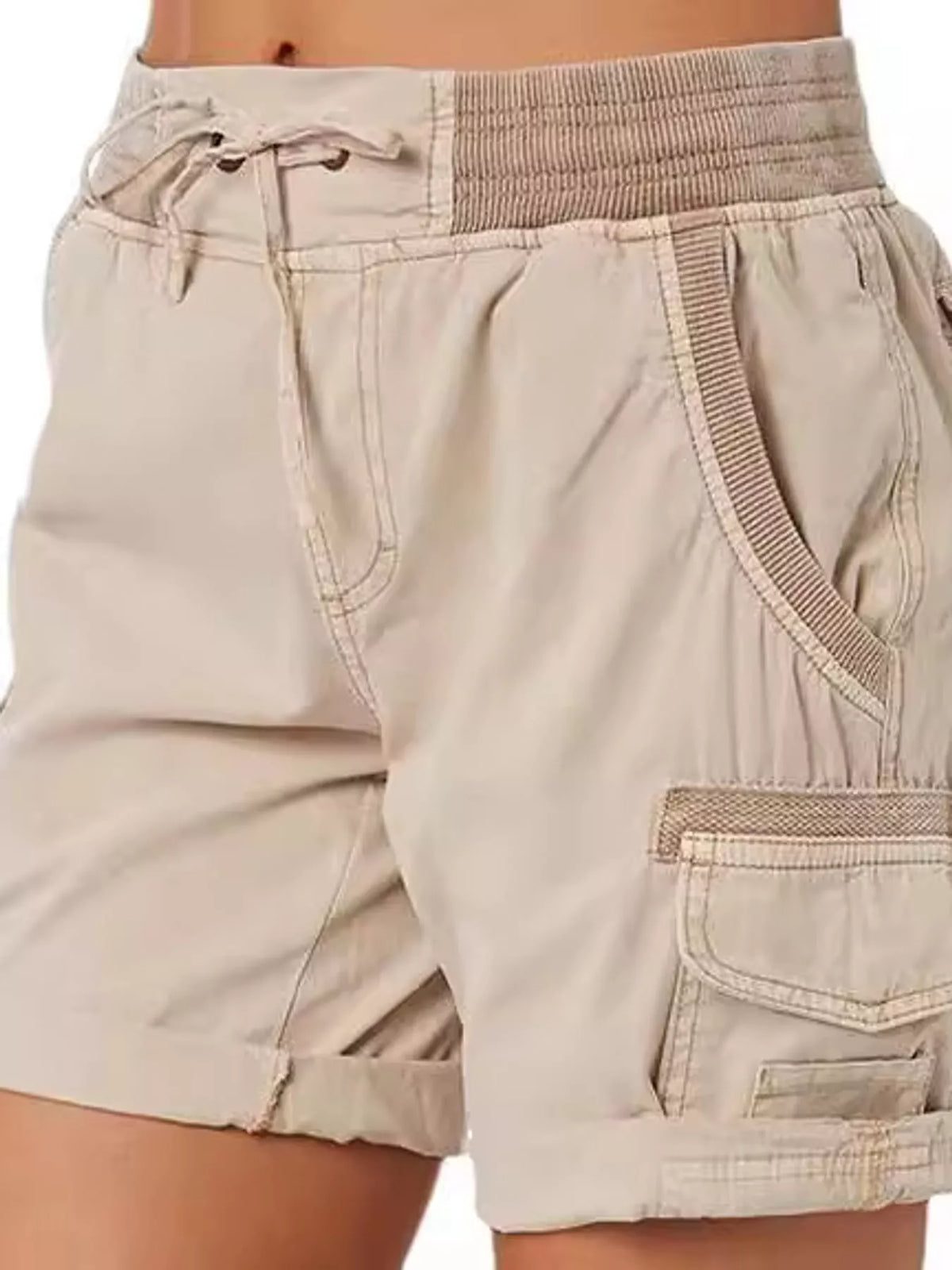 Full Size Drawstring Cargo Shorts Plus