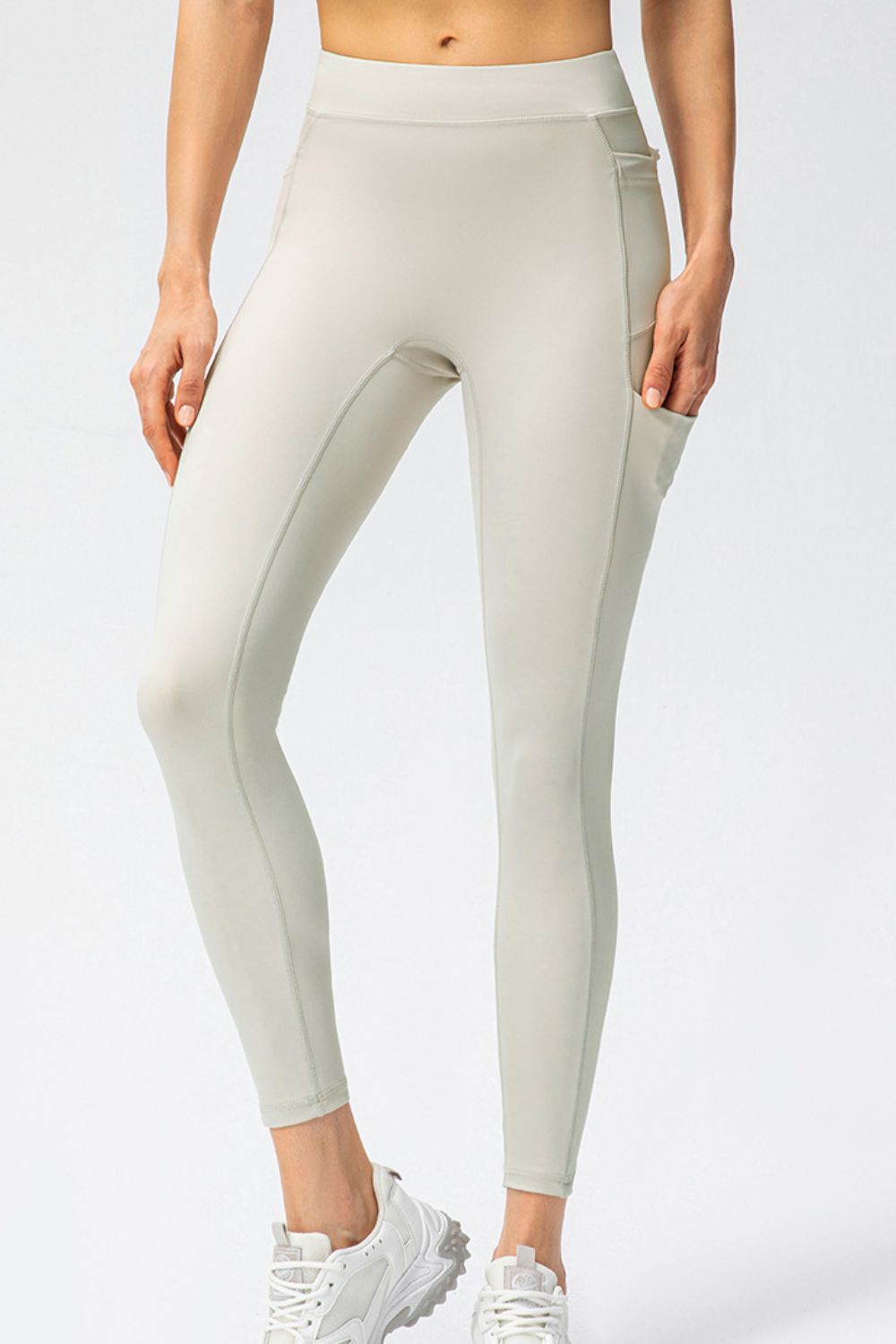 Full Size Slim Fit High Waist Long Sports Pants Pockets (5)