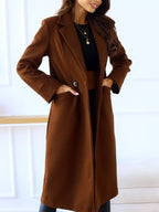 Lapel Collar Wool Blend Overcoat (10)