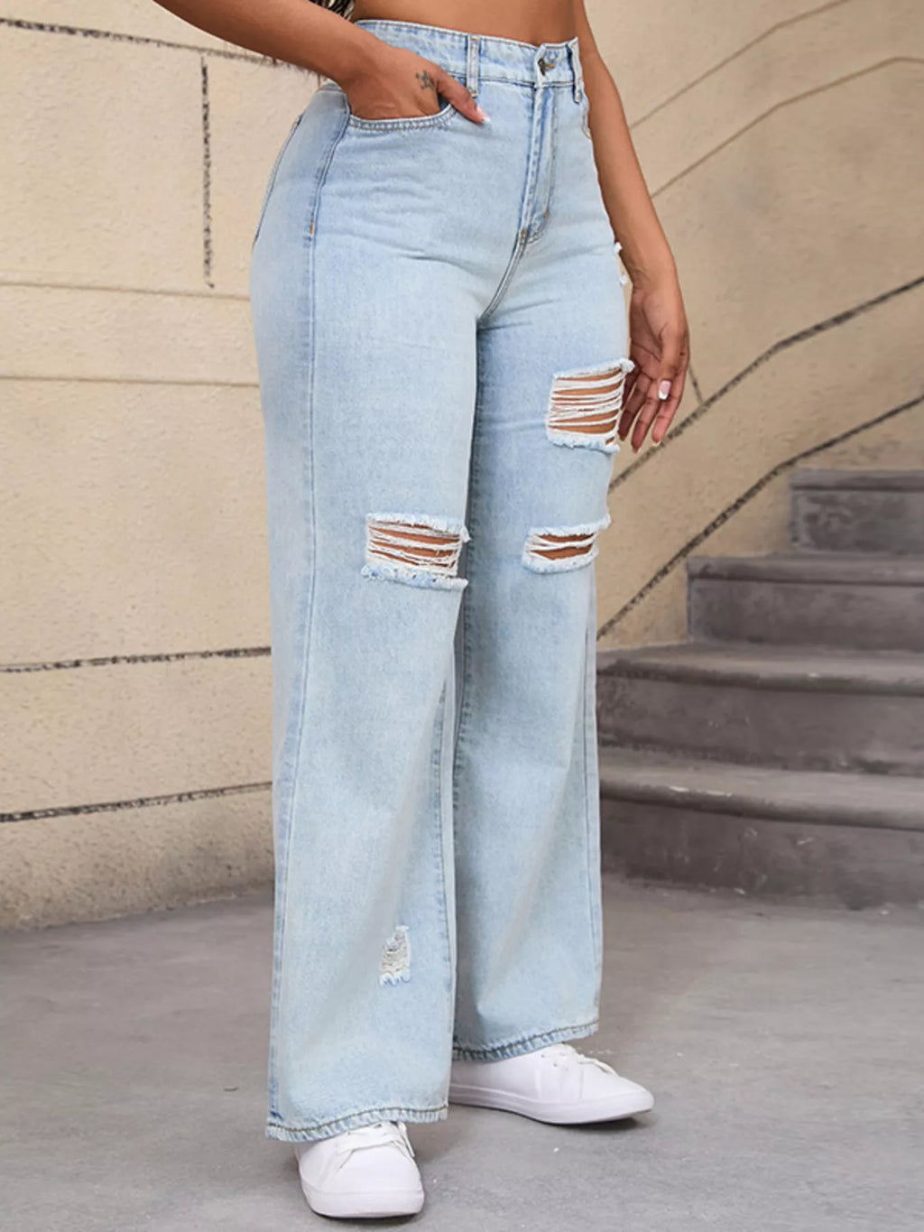 Distressed Wide-leg Jeans (6)