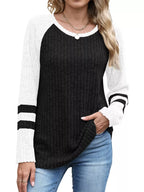 Ribbed Knit Raglan Long Sleeve T-shirt (5)