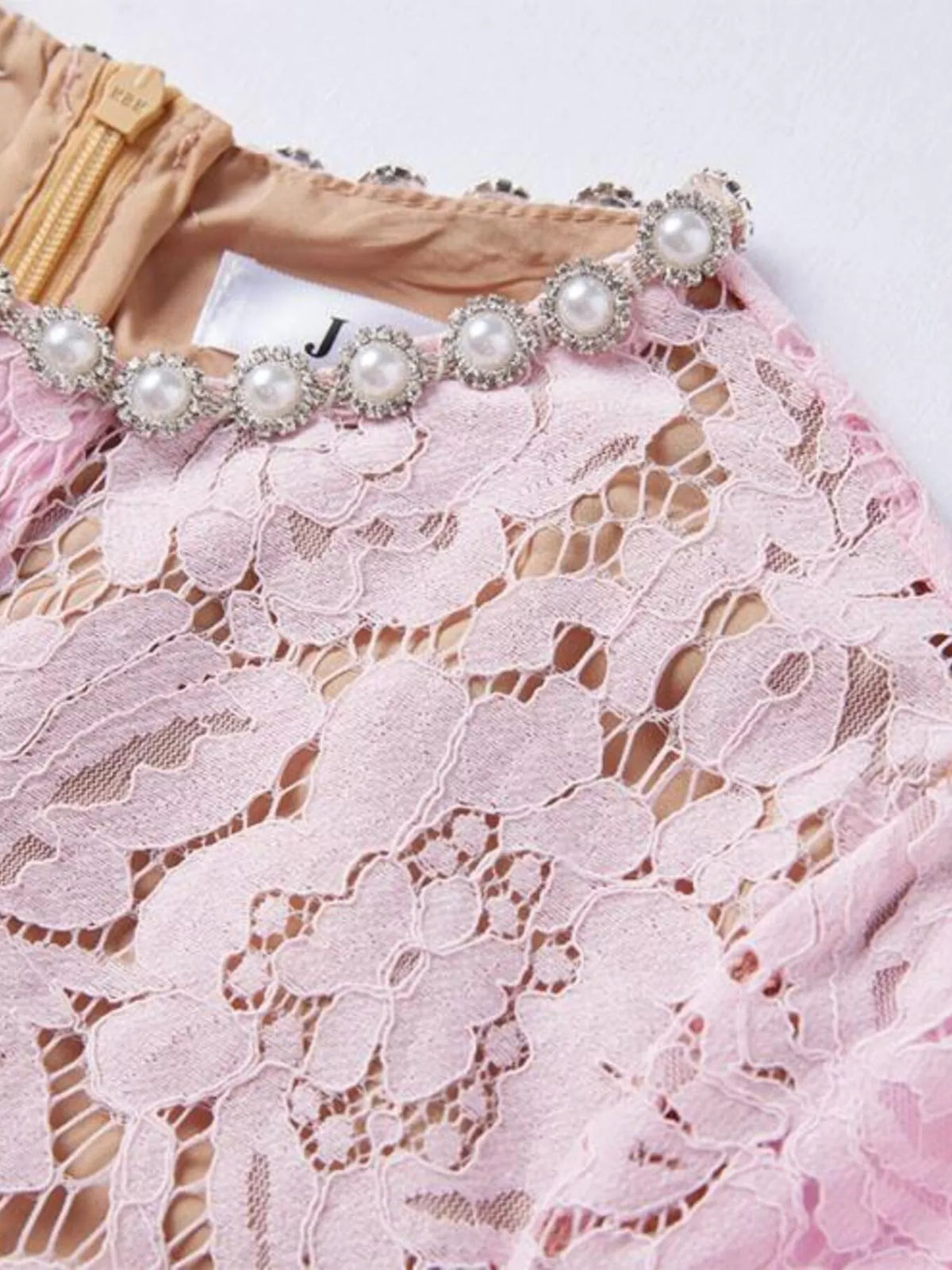 Lace Short Sleeve Mermaid Dress (12)