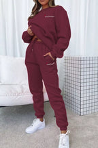 Round Neck Sweatshirt Joggers Set (34)