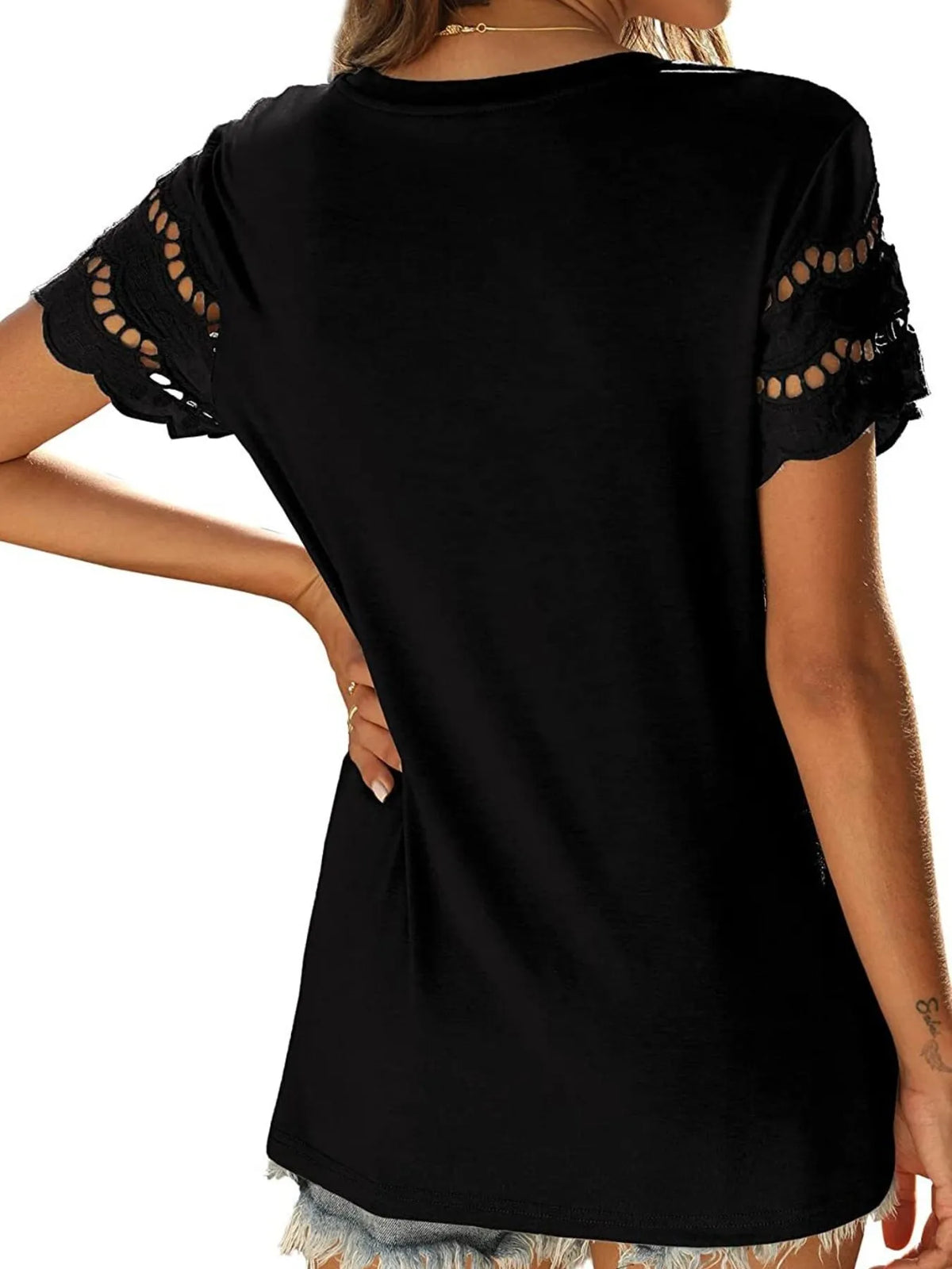 Round Neck Short Sleeve Casual T-shirt (8)