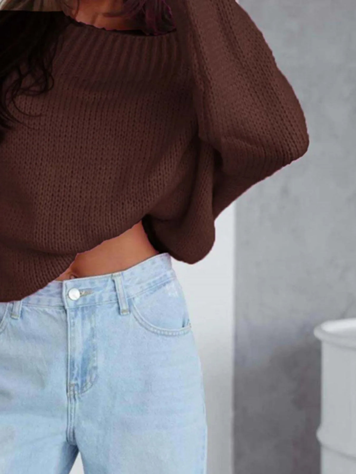 Boat Neck Drop Shoulder Sweater (10)