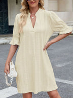 Eyelet Flounce Sleeve Mini Dress (9)