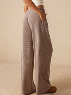 Ribbed Drawstring Wide Leg Pants (2)