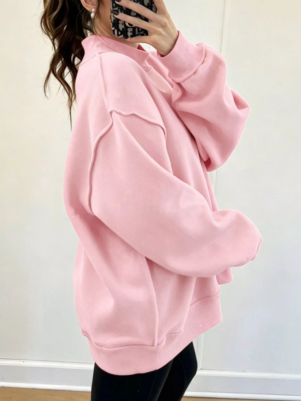 Mock Neck Dropped Shoulder Sweatshirt (16)
