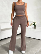 Square Neck Tank Drawstring Pants Set (10)